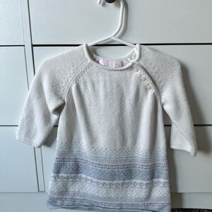 Janie and Jack Cream and Gray Knit Dress